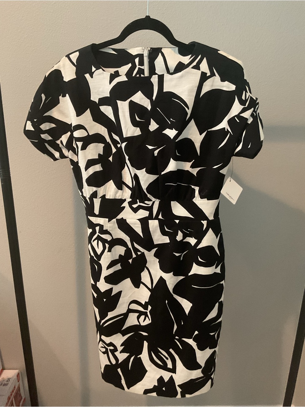 Halogen Black and White Floral Sheath Dress great for office dress